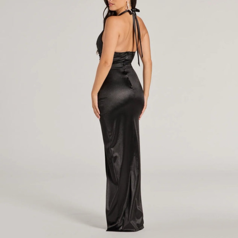 NWT Black Satin Formal Dress - Picture 4 of 5